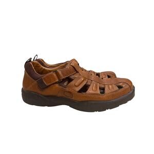 Dr. Comfort Fisherman Sandal Men's Size 11W Brown Leather Therapeutic Diabetic**